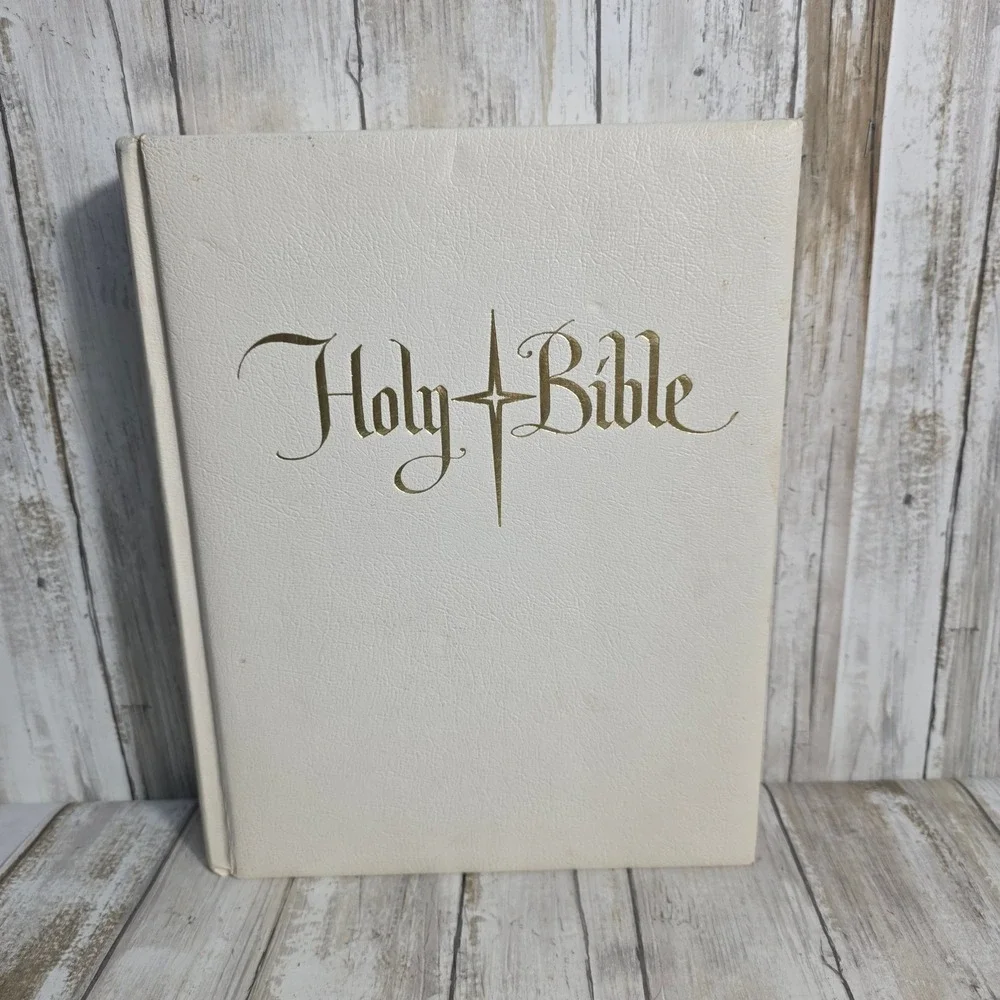 Vintage 1968 Catholic Holy Bible and Golden Press Childrens Bible Set 2 Books